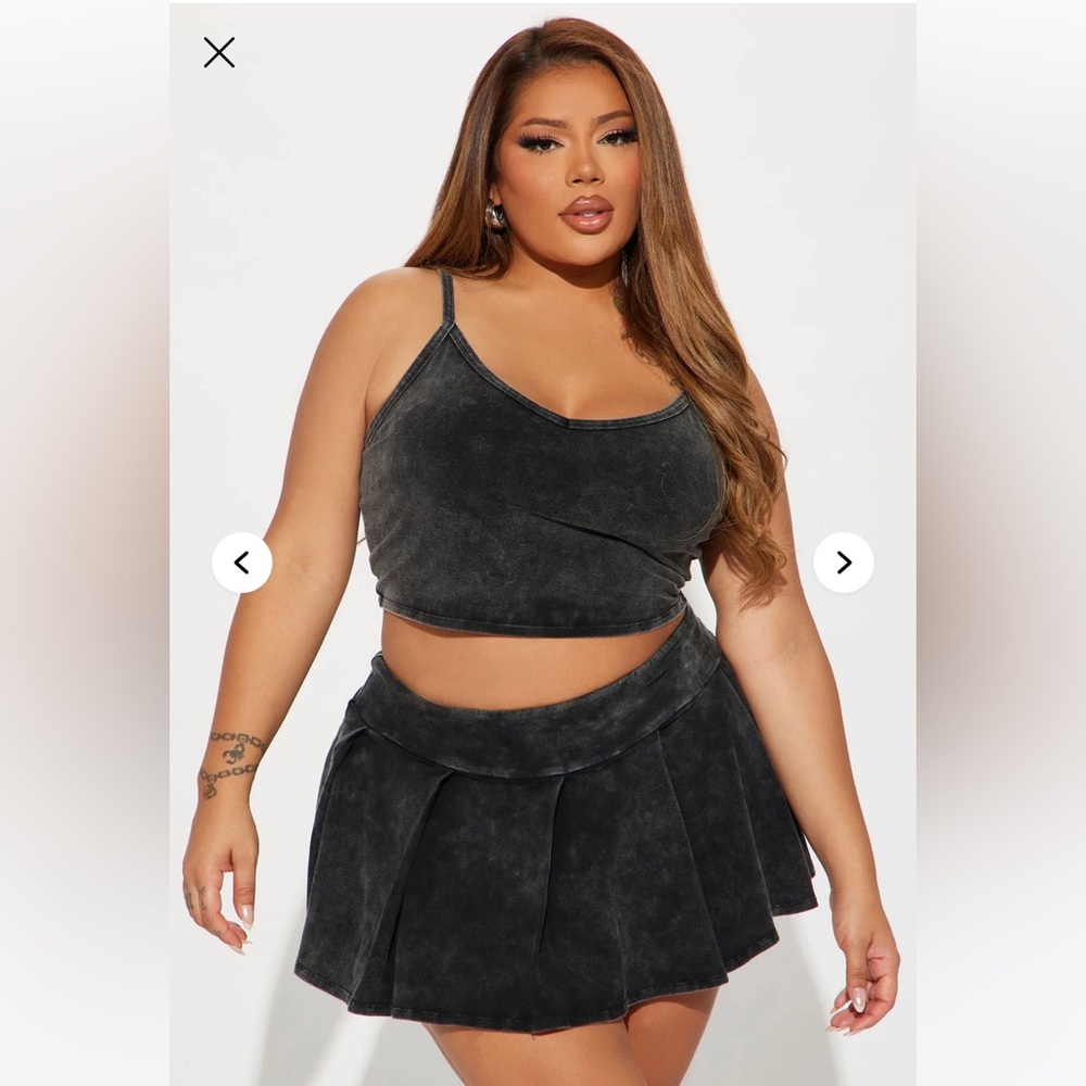 Fashion Nova Black Skort Set